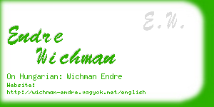 endre wichman business card